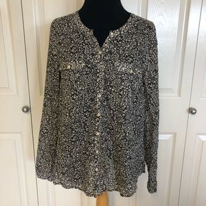 Holding Horses Blue Floral Button Down Sz 12